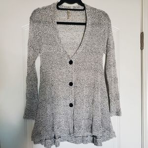Grey Button-Up Comfy USA Cardigan
